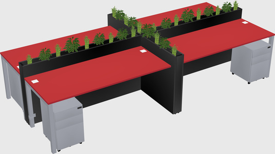 Rectangular shared desk