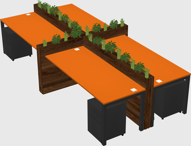Rectangular shared desk