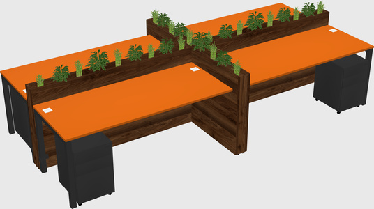 Rectangular shared desk