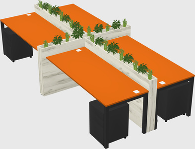 Rectangular shared desk
