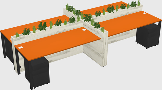 Rectangular shared desk