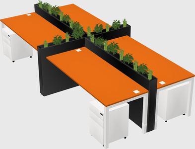 Rectangular shared desk