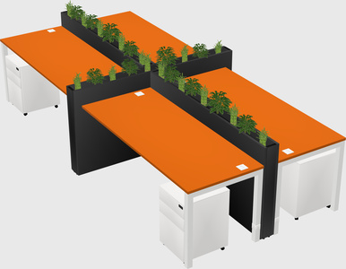 Rectangular shared desk