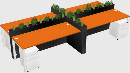 Rectangular shared desk