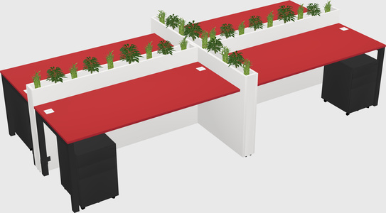 Rectangular shared desk