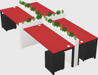 Rectangular shared desk