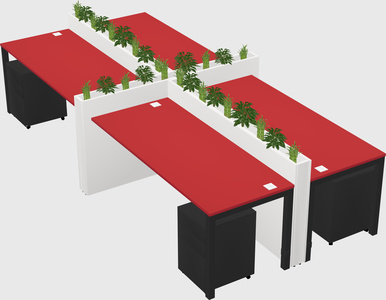 Rectangular shared desk