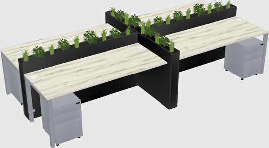 Rectangular shared desk