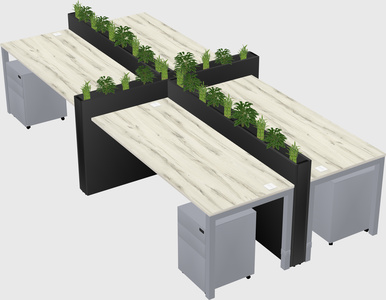 Rectangular shared desk
