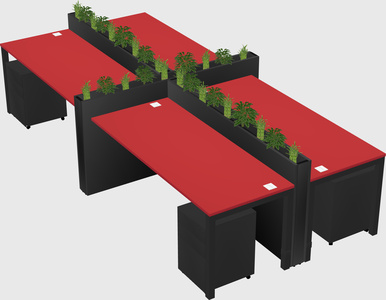 Rectangular shared desk