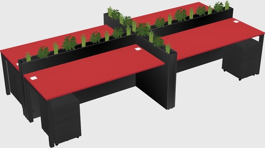 Rectangular shared desk