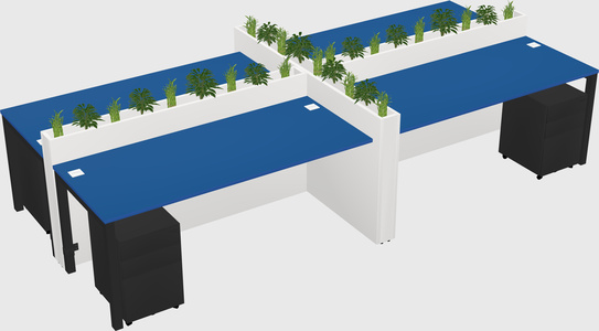 Rectangular shared desk