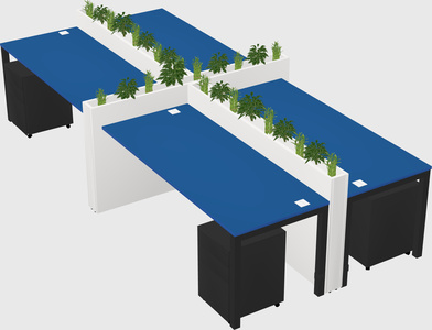 Rectangular shared desk