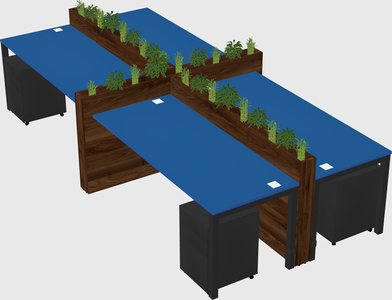 Rectangular shared desk
