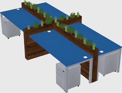 Rectangular shared desk