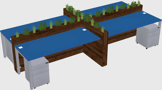 Rectangular shared desk