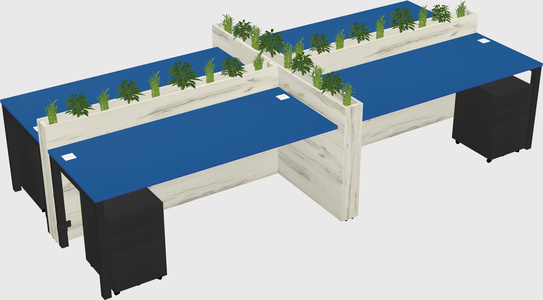 Rectangular shared desk