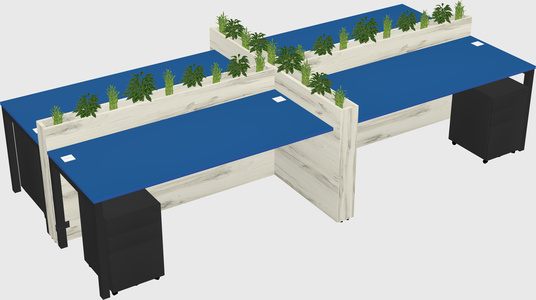 Rectangular shared desk