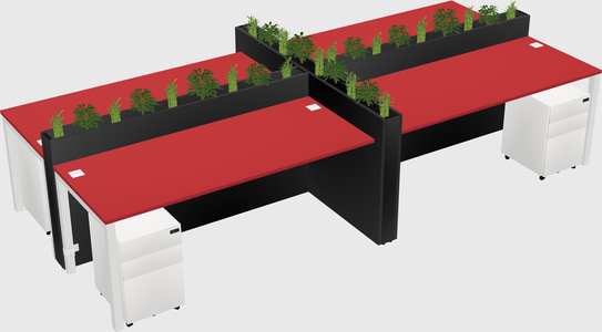 Rectangular shared desk