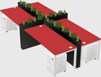 Rectangular shared desk
