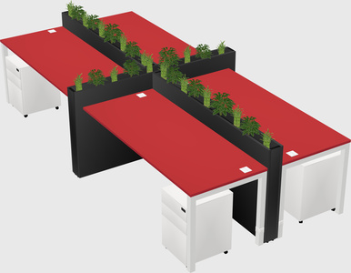 Rectangular shared desk