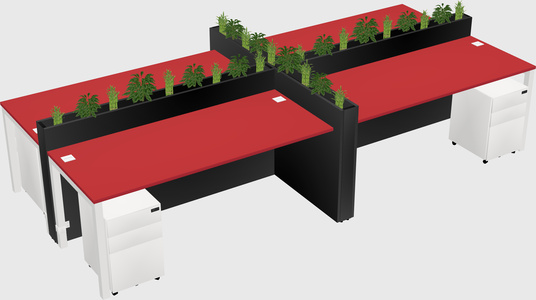 Rectangular shared desk