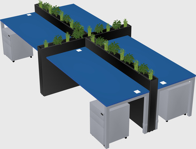 Rectangular shared desk
