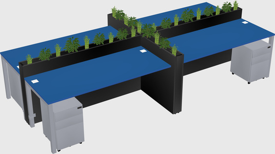 Rectangular shared desk
