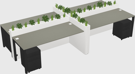 Rectangular shared desk