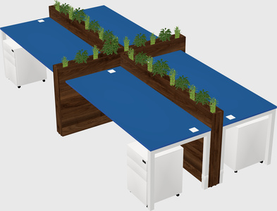 Rectangular shared desk