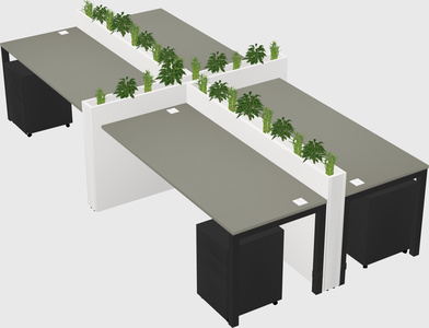 Rectangular shared desk