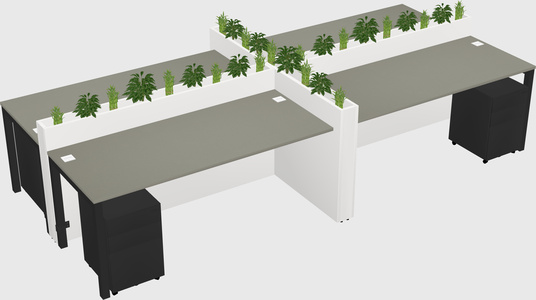 Rectangular shared desk