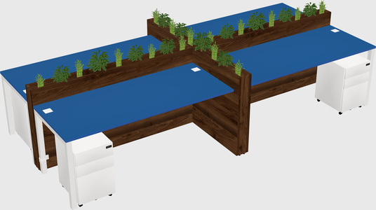 Rectangular shared desk