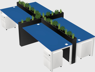 Rectangular shared desk
