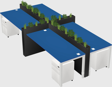 Rectangular shared desk