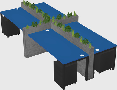 Rectangular shared desk