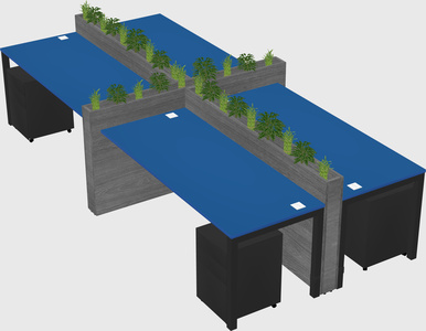 Rectangular shared desk