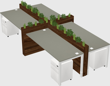 Rectangular shared desk