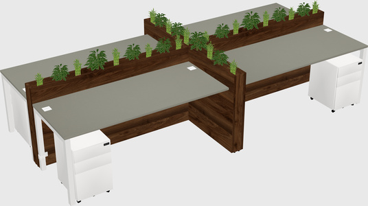 Rectangular shared desk