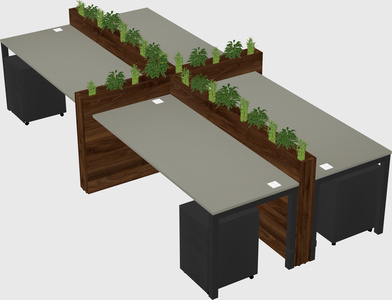 Rectangular shared desk