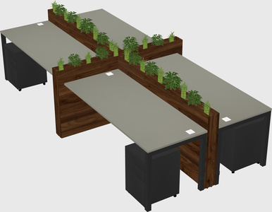 Rectangular shared desk