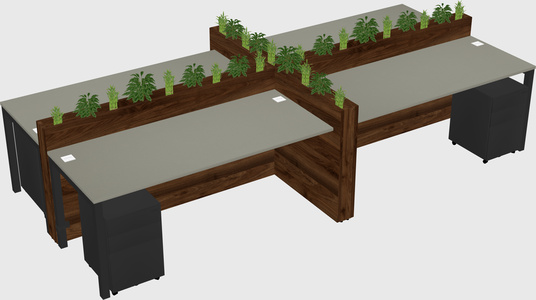 Rectangular shared desk