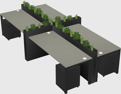 Rectangular shared desk