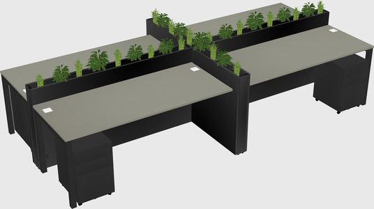 Rectangular shared desk