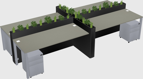 Rectangular shared desk