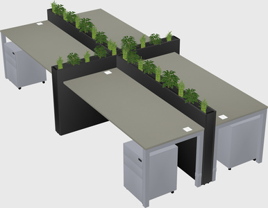 Rectangular shared desk