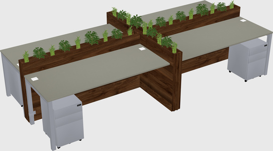 Rectangular shared desk