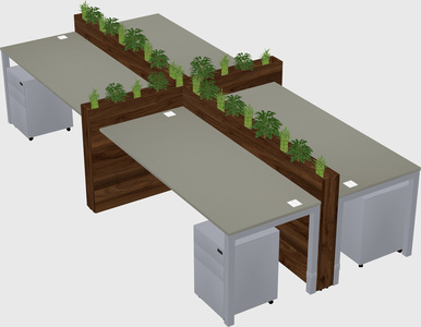 Rectangular shared desk