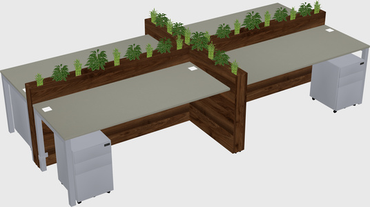 Rectangular shared desk