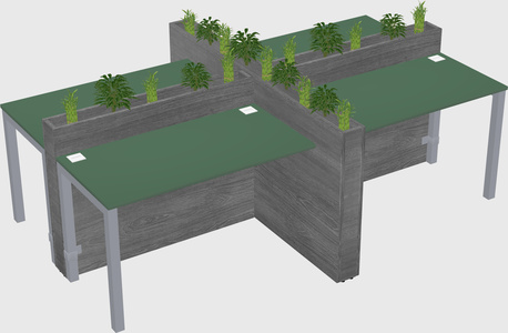 Rectangular shared desk